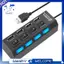 4 cổng USB Hub Splitter USB 2.0 Hub LED với 4 công tắc BẬT / TẮT cho máy tính bảng Máy tính xách tay Máy tính xách tay