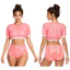 Nyeemya Nữ Chống Thấm Nước Vinyl Thích Ứng Đồ Bơi Tay Ngắn Crop Top Và Móc Và Vòng Dây Buộc Ở Bên Cạnh Tã Bao Quần Short Nhu Cầu Đặc Biệt Quần Áo