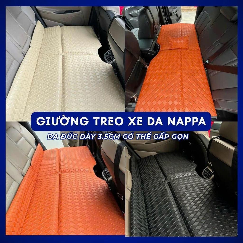 Giường treo ô tô da đúc Nappa cao cấp dày 3.5cm cấu tạo 6 lớp – nệm ngủ hàng ghế sau xe 4 chỗ 5 chỗ 7 chỗ