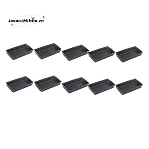 10 Chiếc Hình Chữ Nhật Chống Dính Khuôn Bánh Mini Tart Mini Pie Chảo Có Thể Tháo Rời Đáy Chống Dính Quiche Chảo Chịu Lực Pizza Chảo