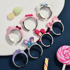 Bộ sưu tập nhẫn Sanrio đa dạng Classic Kitty Playful Melody Kuromi Smart Setting