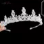 AqToCna 2023 Mới Nữ Bé Gái Màu Bạc Vương Miện Mũ Pha Lê Hàn Quốc Tiara Thời Trang Sinh Nhật Kim Cương Giả Vương Miện Phụ Kiện Tóc AqToCna