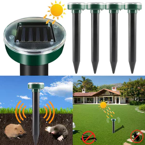 Năng Lượng Mặt Trời Mới Siêu Âm Động Vật Repeller Cảm Biến PIR Repel Rắn Chuột Chim
