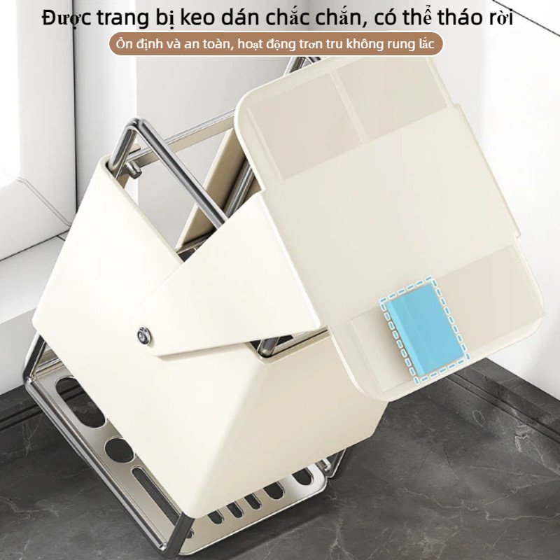 kệ cài dao thép chống gỉ khay hứng nước xoay tiện lợi tiết kiệm không gian bếp sạch sẽ bền bỉ