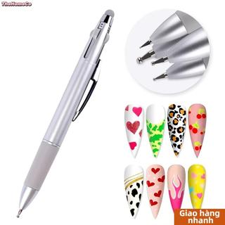 THEHOMECO Nail Dotting Pen, Press Type Ballpoint Pen Design Nail Art Dotting Pen, Chuyên Nghiệp 4 Trong 1 Nhiều Kích Thước Móng Tay Nghệ Thuật Đầu Chấm Sơn Kim Cương Giả Picker