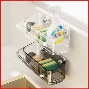 ST2 Hút Cốc Treo Tường Tắm Caddy Không Khoan Nhựa Giỏ Chứa Đồ Nhà Bếp Phòng Tắm Sử Dụng TS2