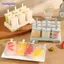 BORAGETE Hộp Đá Tự Chế, Khuôn Popsicle Kem DIY Có Thể Tái Sử Dụng, Hình Khối Dính Nhựa Thiết Kế Sáng Tạo Khuôn Popsicle Khay Lập Phương Sử Dụng Nhà Bếp