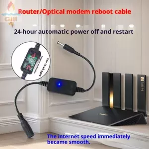 Mô-đun đặt lại bộ định tuyến GIL, Bộ khởi động lại bộ định tuyến WiFi DC 5V-15V thời gian 24H, cài đặt dễ dàng Plug and Play Giao diện 5,5x2,1mm Thời gian khởi động lại tối ưu hóa cáp
