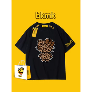 Áo thun bkmk nam thích hợp hoạt hình in hàng đầu dáng rộng hợp thời trang cotton nguyên chất côn đồ phong cách đẹp trai mùa hè tay ngắn 0609