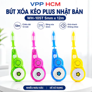 Bút Xóa Kéo PLUS Nhật Bản WH-105T 5mm x 12m – Băng Xóa Kéo Hoặc Ruột Thay Thế Khô Nhanh Không Nhòe