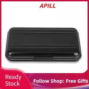 Apill Hộp lưu trữ thẻ nhớ bằng nhôm cứng chống trầy xước màu đen Thiết kế nhỏ gọn để đi công tác
