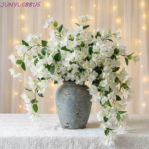 JUNYUE88US 5 Chiếc Hoa Giả Lụa, Hoa Lụa Hoa Thực Tế Hoa Nhân Tạo Bó Hoa, Cây Giả DIY Thân Dài Như Thật Mô Phỏng Hoa Trang Trí Đám Cưới