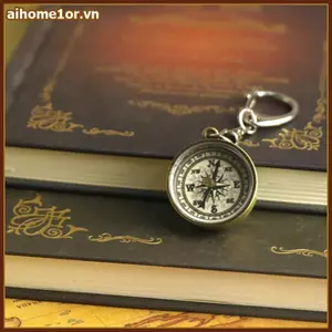AIHOM Thiết Bị Leo Núi Móc Khóa Dụng Cụ Vintage Di Động Hợp Kim Kẽm Nhà Thơ La Bàn Mini La Bàn Chìa Khóa Cắm Trại La Bàn,
