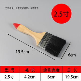 Tay cầm gỗ lông đen không dễ rụng, lông cứng, dùng cho nướng/sơn dày/phủ, Wenwan 5LWX
