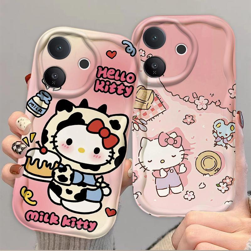 Thích Hợp Cho VIVO V60 Lite V60E T4 Pro IQOO Z1OR 5G 3D Bé Gái Mềm TPU Hoạt Hình Kitty Nữ Vỏ Điện Thoại Chống Sốc