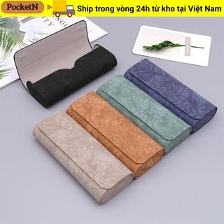 Kính POCKETN, Hộp Kính Da PU Bảo Vệ, Kính Mắt Unisex Vỏ Cứng Di Động Chống Ép Nữ