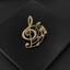 PYCOU Music Note Trâm cài, Trâm cài kẹp bằng thép không gỉ nhẹ, người yêu âm nhạc Thiết kế rỗng Bề mặt mịn màng Ve áo Pin Phụ kiện quần áo