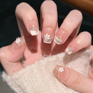 Tấm Làm Móng Tay Nhỏ Tươi Đơn Giản Nhẹ Nhàng Phong Cách Nữ Tính Pháp Mắt Hoa Đeo Móng Tay