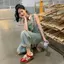 Mùa xuân, mùa thu, thiết kế thông thường phù hợp với mọi phong cách Niche Retro Ripped Loose Denim Quần Harem