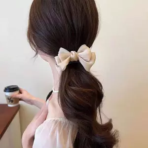 PNPIA- Mới Thanh Lịch Nơ Thuốc Đầu Kẹp Tính Khí Hàn Quốc Kẹp Tóc Nữ Đuôi Ngựa Kẹp Bím Tóc Thời Trang Mũ Đội Đầu