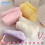 EBINLANDS Nhung Sang Trọng Túi Trang Điểm, Túi Bảo Quản Mỹ Phẩm Puffy Di Động, Lông Mềm Mại Dễ Thương Dung Tích Lớn Túi Vệ Sinh Du Lịch Nữ Bé Gái