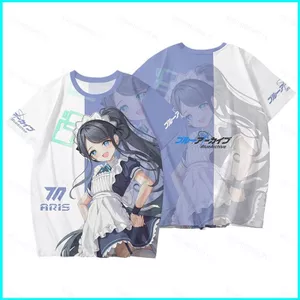 SY3 Xanh Lưu Trữ Tendou Arisu Cosplay Vải 3D Mùa Hè Áo Thun Anime Tay Ngắn Top YS3