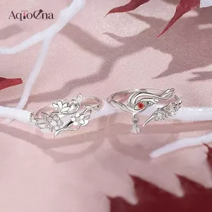 AqToCna Anime Tian Guan Ci Fu Nhẫn Thiên Đường Chính Thức Phước Lành Hua Cheng Xie Lian Có Thể Điều Chỉnh Unisex Cặp Đôi Nhẫn Phụ Kiện Trang Sức Quà Tặng AqToCna