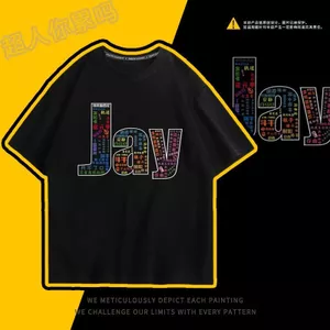 JAY Chou JAY Chou Áo Thun Tay Ngắn Nam Nữ Cùng Phong Cách Mùa Hè Rời Cá Tính Vui Vẻ Lời Bộ Sưu Tập Nửa Tay Hợp Thời Trang