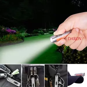 Đèn pin bỏ túi di động DARON, Đèn pin móc khóa mini có thể sạc lại USB-C công suất cao, Đèn ngoài trời 11 chế độ Đa chức năng Đèn pin độ sáng mini siêu sáng ngoài trời