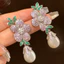 Bông tai tua rua hoa Zircon dài mới