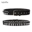 AqToCna Đinh Tán Rỗng Viên Đạn Trang Trí Thắt Lưng Da Thời Trang Studded Goth Ro Hoang Dã Có Thể Điều Chỉnh Nữ Punk Thắt Lưng AqToCna