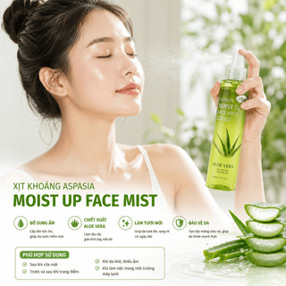 [Giá hủy diệt] Xịt Khoáng Aspasia Moist Up Face Mist Aloe 150ml Heri Skin