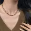 XOITU Vintage Nâu Tự Nhiên Hổ Mắt Đá Choker Nelace Dành Cho Nữ Hợp Thời Trang Handmade Đính Hạt Dây Chuyền Nelace Trang Sức Quà Tặng VN