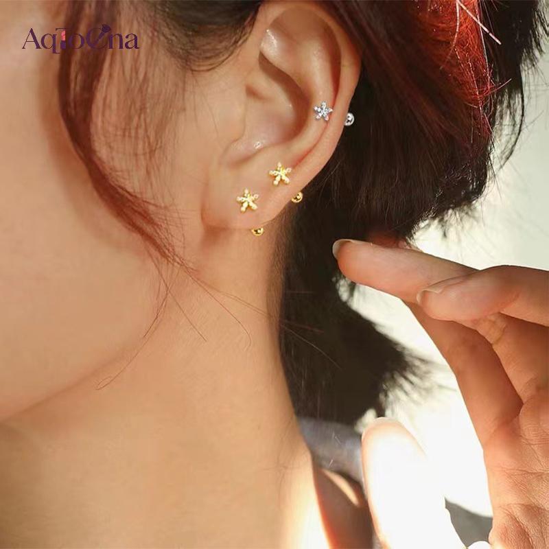 AqToCna 1 Đôi Bông Tai Hoa Xoắn Ốc Cho Nữ, Trang Sức Cơ Thể, Quà Tặng