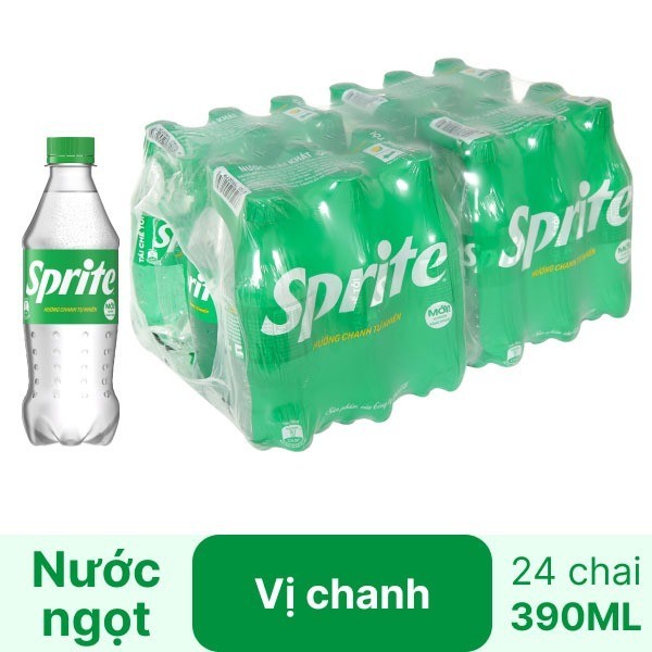 Thùng 24 chai nước ngọt Sprite hương chanh 390ml tại Nhân Phúc Khánh