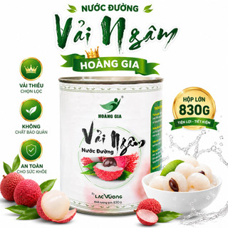 (Hộp To 830G) Vải Ngâm Hoàng Gia hộp 830g Từ Vải Tươi Thơm Ngọt, Topping Nguyên Liệu Pha Chế Tiện Dụng