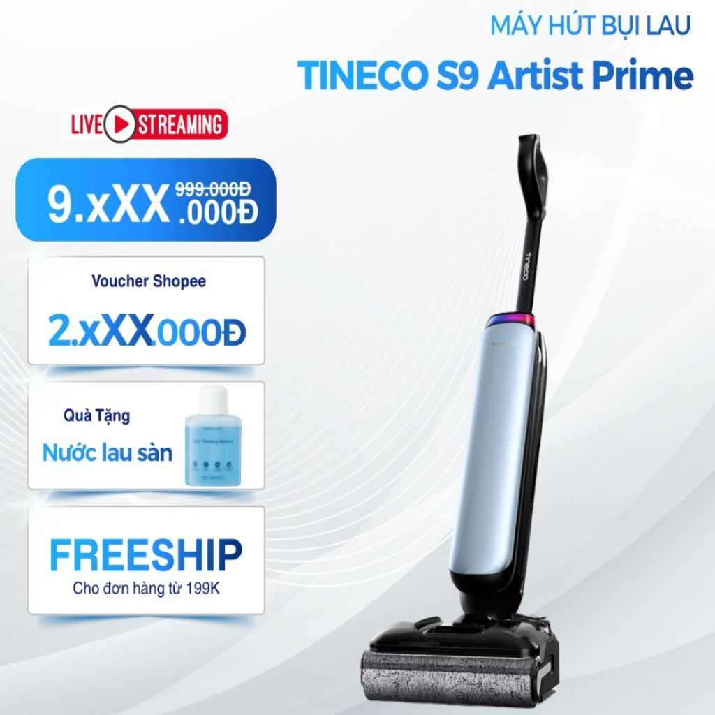 [Hỏa Tốc 2H] Tineco Floor One S9 Artist Prime - Lực Hút 22000Pa, Máy Hút Bụi Lau Sàn Chống Rối