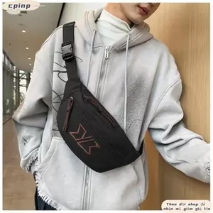 Túi đeo thắt lưng CPINCP, Túi đeo ngực thể thao Nylon, Túi đeo chéo đa chức năng dung tích lớn di động