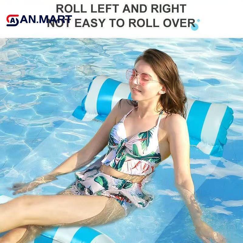 AN.MART Bơm Hơi Nổi Nước Hammo Có Thể Gập Lại Lounger Giường Nổi Di Động Hàng Nổi Cho Bể Bơi Bãi Biển VN