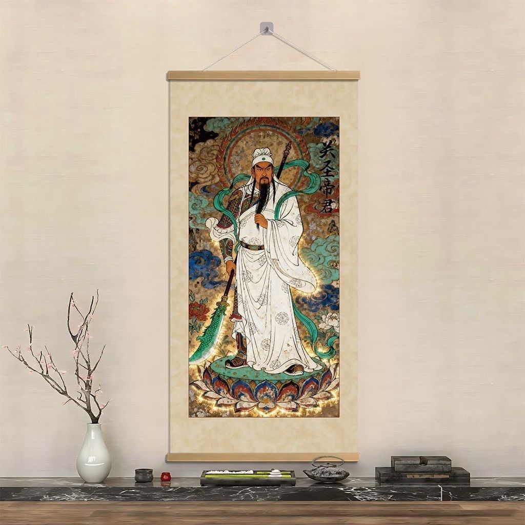Quan Shengdijun Thần Tài Thần Tài Quan Công Tranh Quan Vũ Chân Dung Học Tiền Phong Cách Trung Hoa Lối Vào Phòng Khách Treo Tường Tranh 5.29