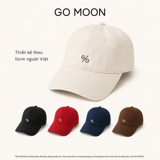 Mũ lưỡi trai nam nữ form mềm Go Moon House thêu GO nón kết kaki cotton thoáng mát kiểu hàn form chuẩn dễ phối đồ