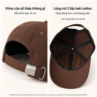 Mũ lưỡi trai nam nữ form mềm Go Moon House thêu chữ Rent in moste kiểu hàn nón kết kaki cotton thoáng mát form chuẩn