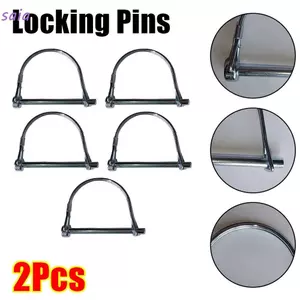 SAIA 2 chiếc Pin gấp hình ống, có khóa lò xo Chân khóa mạ kẽm, Bộ phận dụng cụ làm vườn Chống mất Vòng thép Carbon loại chữ D