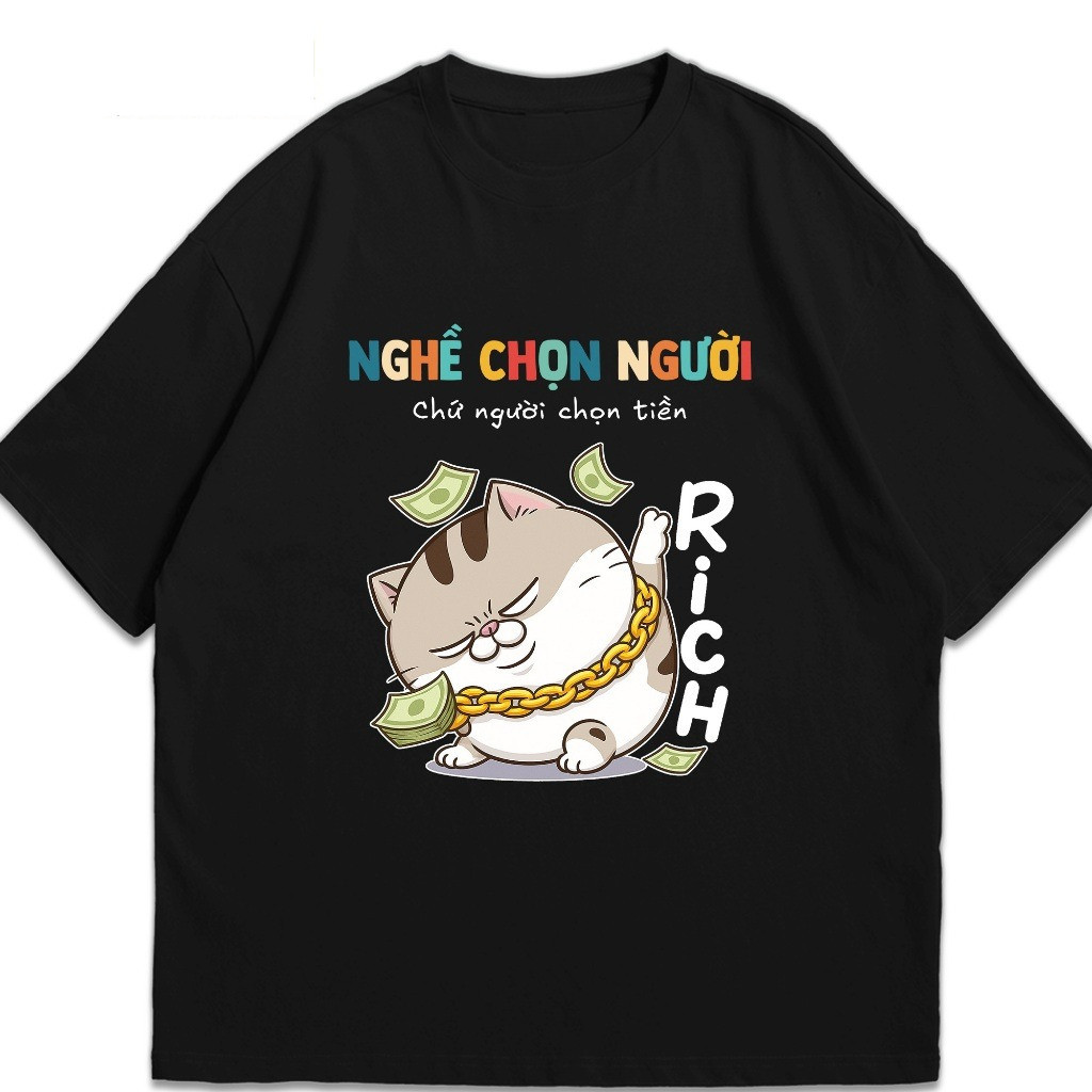 （Giao hàng 24h）Angela. Áo Thun In Chữ Hài Hước Nghề Chọn Người Meow - Áo Văn Phòng Công Sở Hài Hước