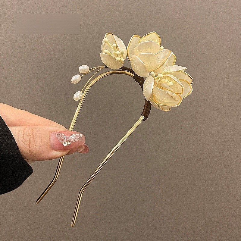 Trâm cài tóc nữ đính hoa thân gỗ phong cách cổ trang MUN STORE TRAMFO