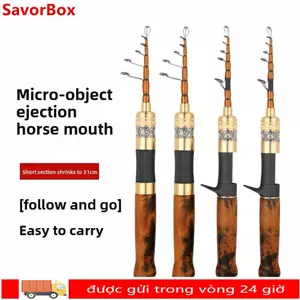 Cần câu bằng kính thiên văn SAVORBOX, Cần câu bằng hợp kim titan dài 1,5m-1,8m, Chuyên nghiệp UL / ML Power Glass Fiber Kích thước nhỏ gọn Cần đúc câu cá ngoài trời
