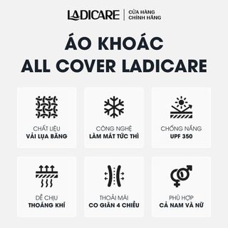 Áo Khoác Chống Nắng Nam Nữ All Cover LADICARE Chống UV, Lụa Băng Cao Cấp, Che Kín Mặt, Xỏ Ngón