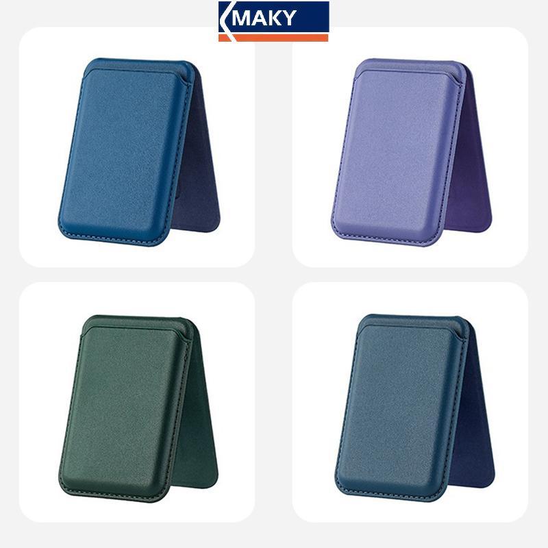 MAKY Từ Tính Cho Magsafe Ví Da Đựng Thẻ Cho 16 15 14 13 Pro Max Ẩn Đế Điện Thoại Ngân Hàng ID Thẻ Nhà Thơ Bao VN