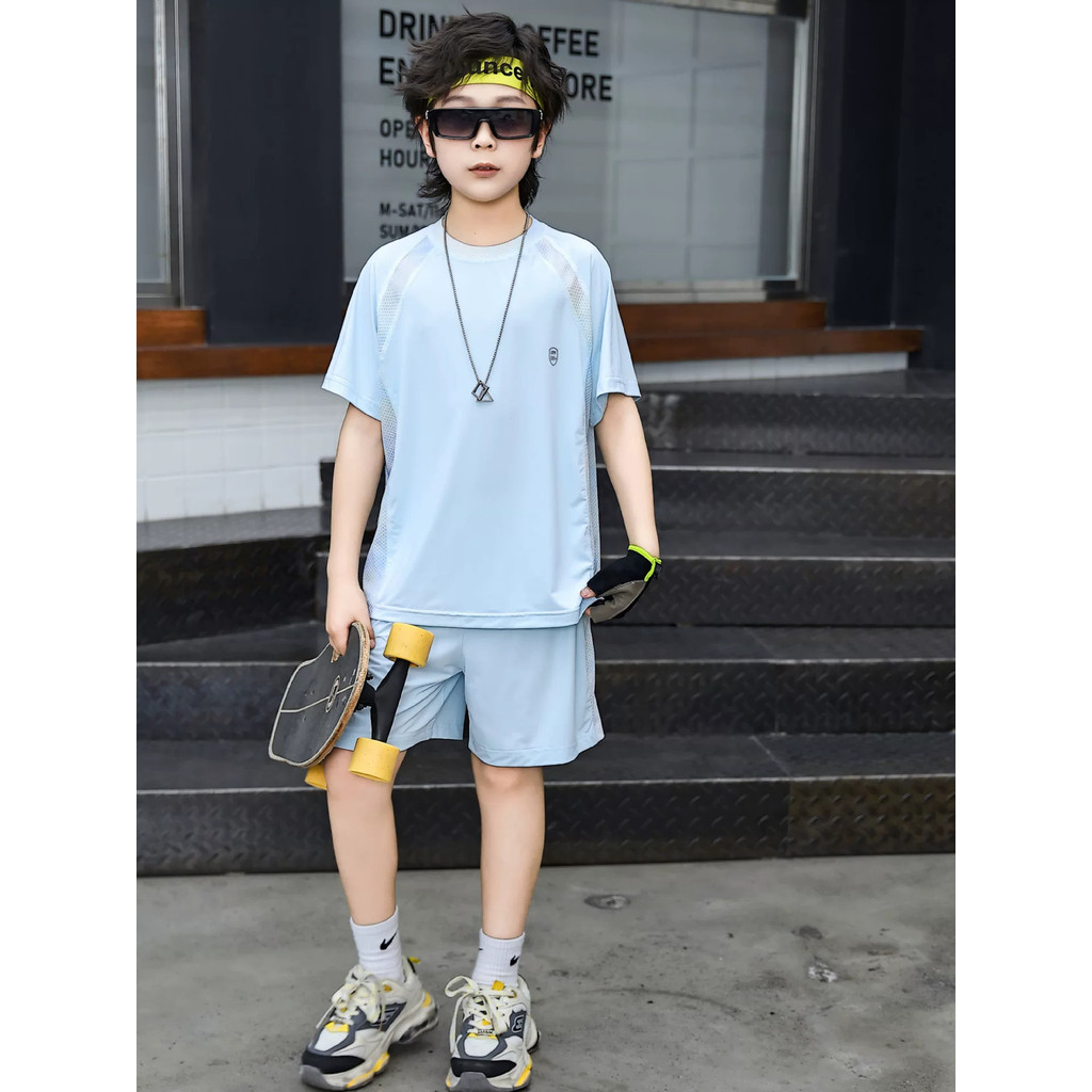 🔥Bộ đồ cho bé gái lớn Bé Gái Nhanh Khô Bộ Đồ Thể Thao Mùa Hè Trẻ Em Quần Short Tay Ngắn Mùa Hè Bé Gái Chạy Bộ Quần Áo Huấn Luyện Cầu Lông Jersey Cha Mẹ-Con