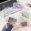 Giá đỡ Photocard 3 inch NICOLOO, Tấm bảo vệ thẻ ảnh chống nước PVC, Bền bỉ với nơ ruy băng & Móc khóa Màn hình thẻ thần tượng Kpop trong suốt Đồ dùng học tập